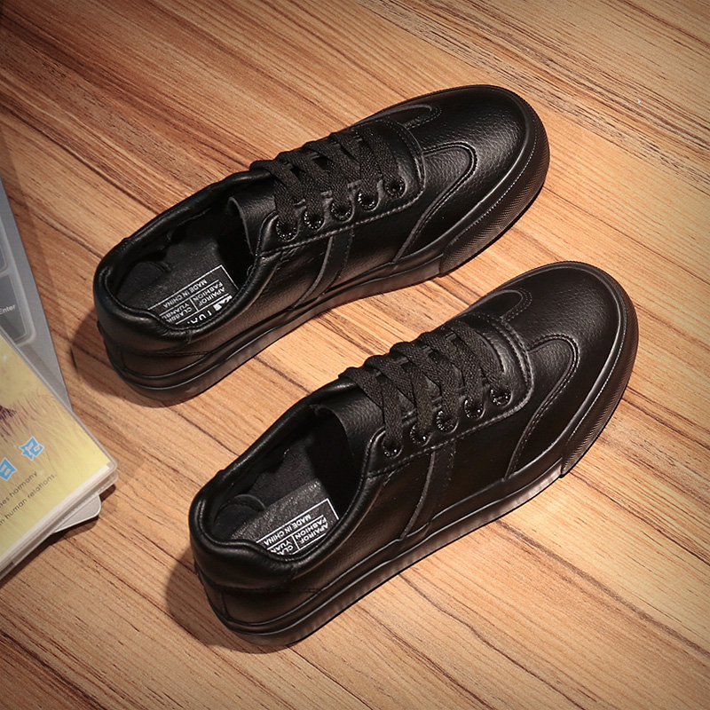 rue battre le petit noir chaussures femmes 2018 nouveau joker han édition plein cuir noir baskets étudiants plat casual conseil chaussures rue battre le petit noir chaussures femmes 2018 nouveau joker han édition plein cuir noir baskets étudiants plat casual conseil chaussures