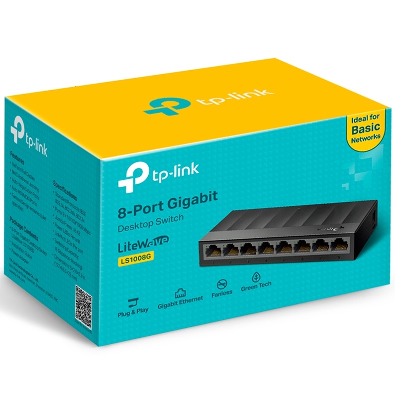 TP-LINK Ls1005g Ls1008g 5/8 Port 1000M Gigabit Switch Energy Saving Household Desk Plastic