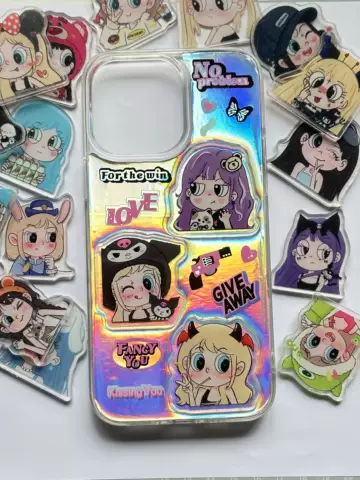 Girls Gradient Anime Comic Phone Cases Covers Custom Made Handmade  Laser Gradient  iPhone 15, iPhone 14, iPhone 13, iPhone 12, iPhone 11