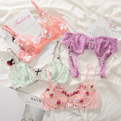 少女美屋春夏性感无海绵内衣蕾丝透气透明诱惑胸罩超薄文胸大集合-淘宝网