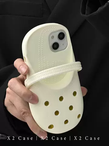 Croc Shoe Silhouette Perforated Design Phone Case iPhone Case for iPhone 17, 16, 15, 14, 13 and 12
