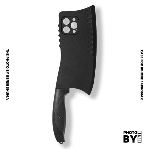 Black — Funny Butchers Knife 3D Silicone TPU 15, 14, 13, 12 iPhone Case