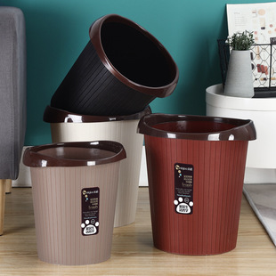 第2件9.9】家居简约塑料压圈垃圾桶家用无盖干湿垃圾桶分类垃圾桶