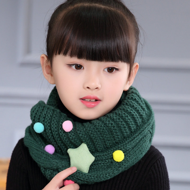 新款兒童圍巾韓版秋鼕寶寶韓國潮男童女童小女孩毛線針織編織圍脖