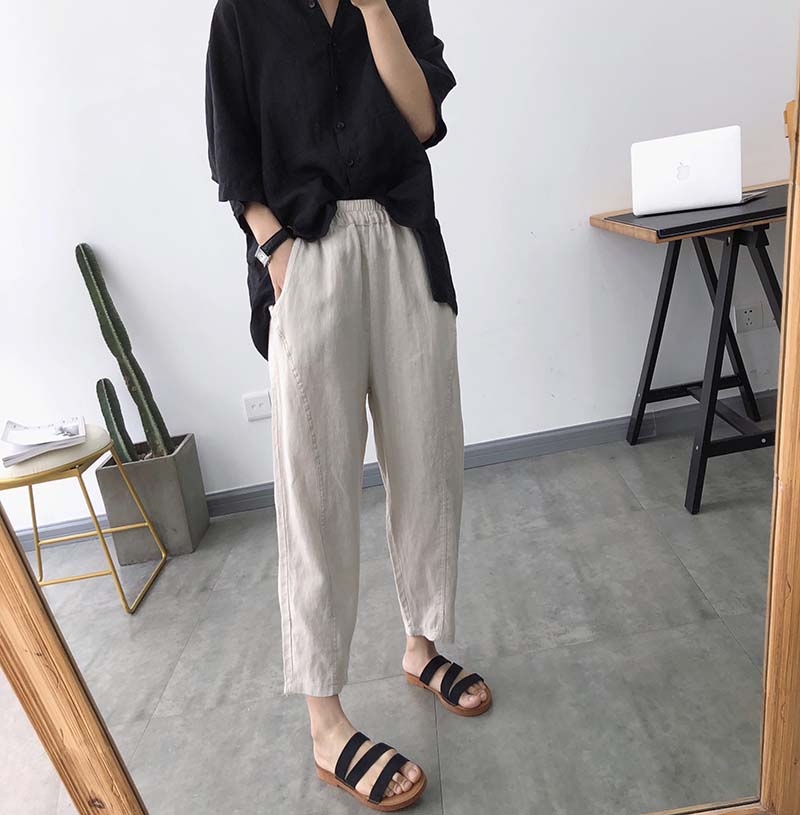 coton pantalon femme lâche le lin le coton d'été mince paragraphe culotte 2019 nouveau loisir neuf points de harlan radis pantalon coton pantalon femme lâche le lin le coton d'été mince paragraphe culotte 2019 nouveau loisir neuf points de harlan radis pantalon