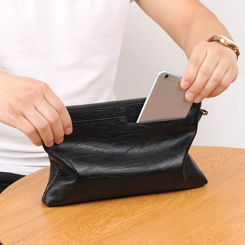 sac d'embrayage hommes d'affaires petit sac à main sac de grande capacité, double fermeture à glissière long porte-monnaie mobile casual version coréenne de sac à main sac d'embrayage hommes d'affaires petit sac à main sac de grande capacité, double fermeture à glissière long porte-monnaie mobile casual version coréenne de sac à main