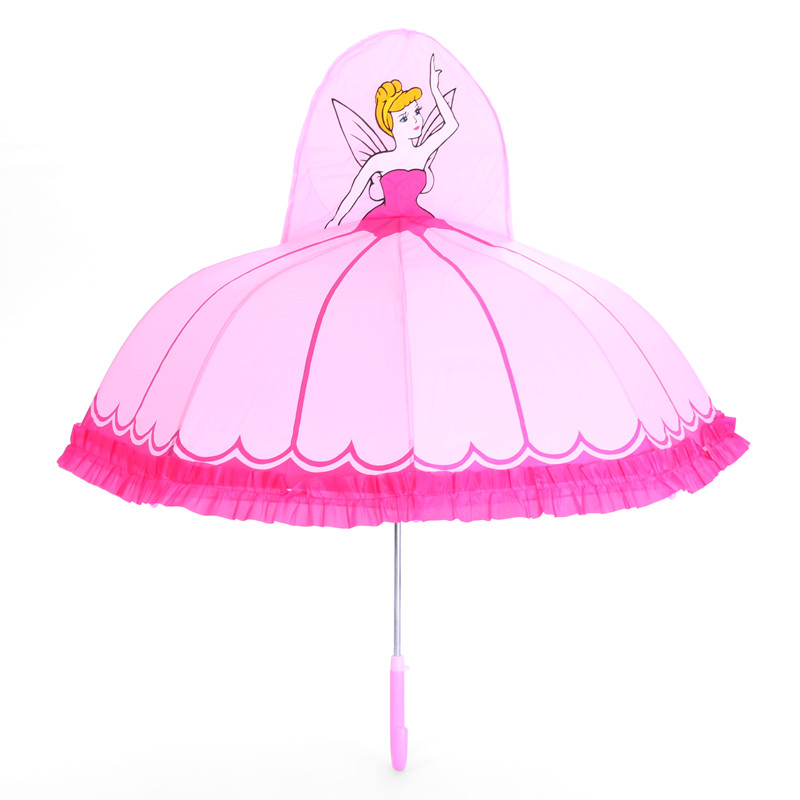 花仙子卡通雨傘女童寶寶小雨傘女孩雨傘公主傘小學生兒童傘遮陽傘