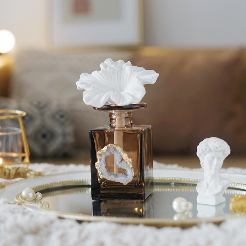 Olio essenziale in rattan senza fuoco, casa, camera da letto, fragranza durevole, decorazione, profumo per ambienti, aria fresca, confezione regalo, bianco_voghion.com