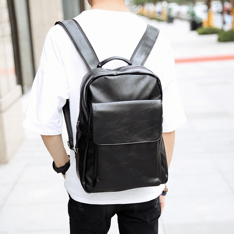 新款韓版背包 休閑商務公文雙肩包 時尚潮流皮質書包百搭電腦包