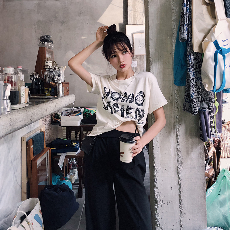 semaine de l'ours amusant pattern t-shirt femme manches courtes lâche été 2019 nouvelle marée paresseux vent étudiants joker chemisier semaine de l'ours amusant pattern t-shirt femme manches courtes lâche été 2019 nouvelle marée paresseux vent étudiants joker chemisier