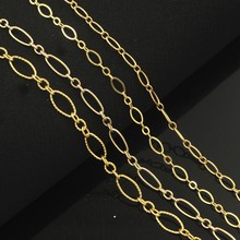 СоединенныеШтаты 14K золотистый узор эллиптическая шариковая цепь 3 + 1 цепь cm удлинительная цепочка хвостовая цепь DIY ожерелье аксессуары