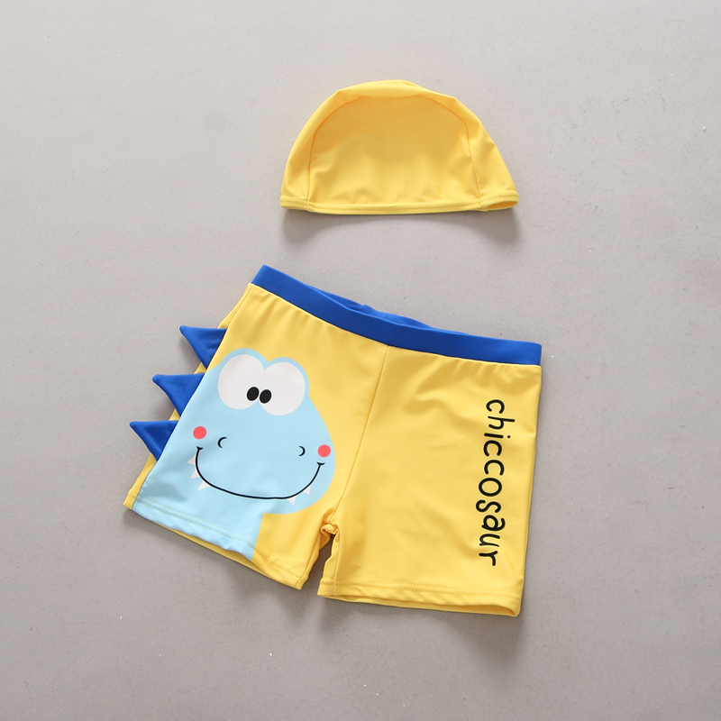 韓國兒童泳衣 男童寶寶泳褲小童分體泳裝套裝小男孩卡通泳褲帶帽