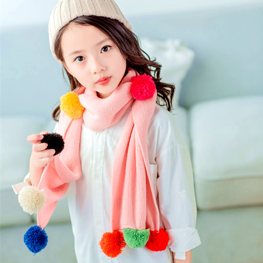 韓版秋鼕可愛兒童圍巾寶寶鼕季保暖毛線脖套韓國男童女童針織圍脖