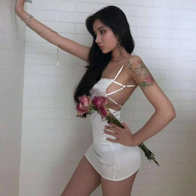夜店欧美性感包臀绑带露背修身连衣裙真丝吊带显瘦网红抹胸裙女夏-淘宝网