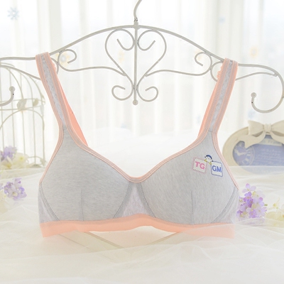 纯棉薄16岁初中生少女文胸内衣学生发育期 高中生无钢圈定型胸罩-淘宝网