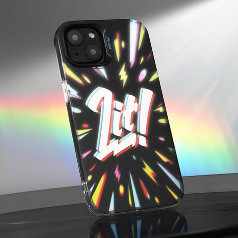LIT! FUN Original Matte Mal Laser Gradient Niche Double Layer 3D Ins 12 15, 14, 13 iPhone Case