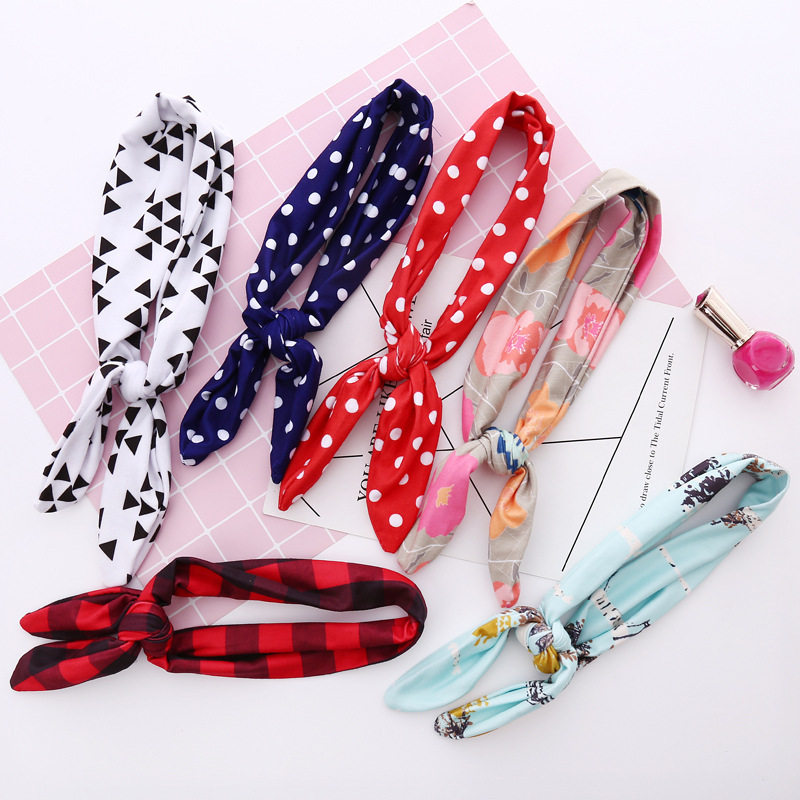 ที่คาดผม 欧美热卖印花母子套装 可爱兔耳朵多款发带头饰厂家  