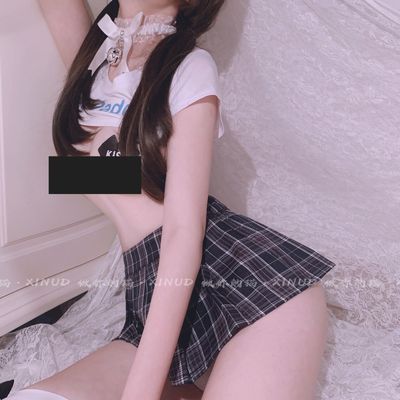 做你的猫：（送乳贴）超短性感t恤情趣透视私房内衣诱惑制服上衣-淘宝网