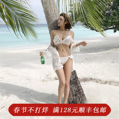 Pink Lady泳衣女2018新款比基尼性感三点式三件套泡温泉游泳衣女-淘宝网