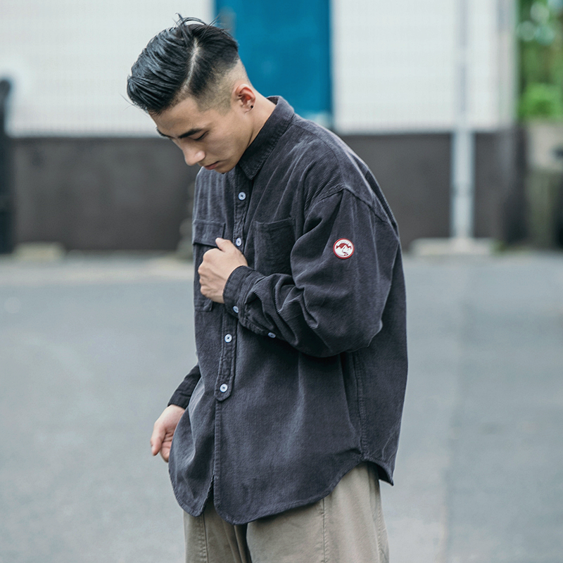 BDCT original corduroy tooling shirt men Long-sleeved 2020 autumn new Japanese style loose shirt jacket trend