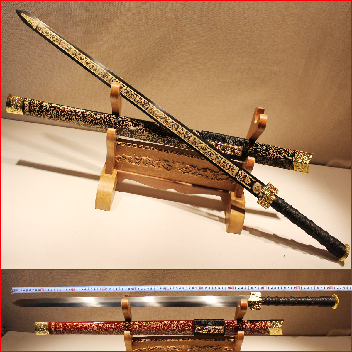 zhou longquan sword pattern steel manganese steel TangJian Town curtilage longquan sword han jian long hard cold steel is not edged usually