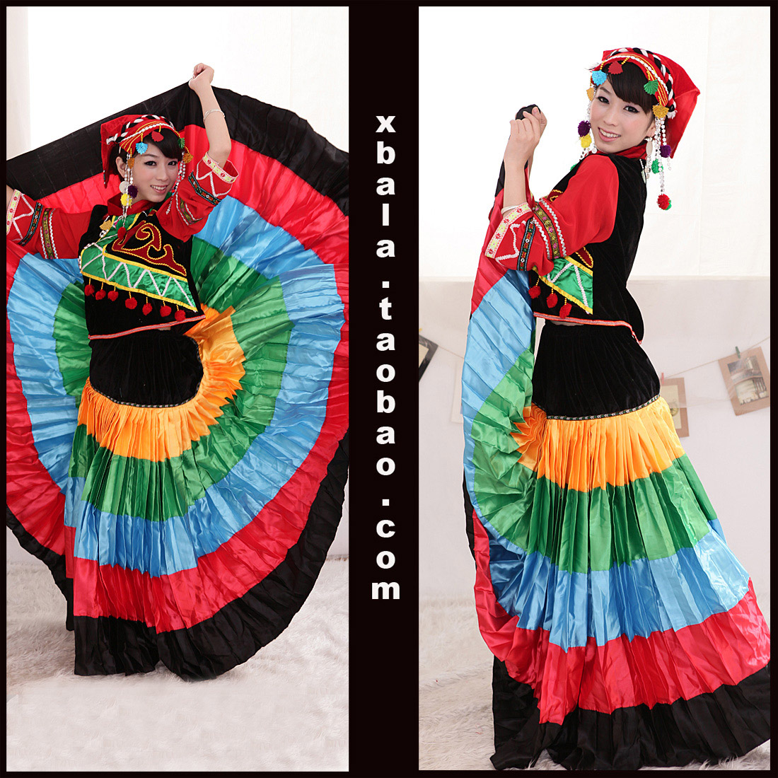 彝族舞蹈服裝演出服女