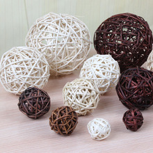Ручная ротанга натуральные плетеные изделия декоративные украшения европейский дом деревянные плетеные шарики