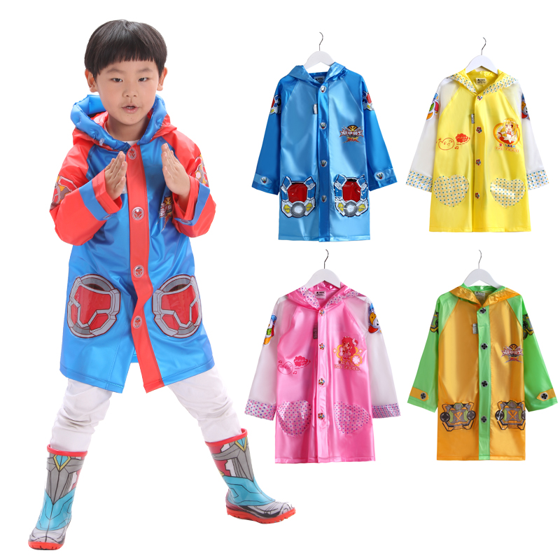 兒童寶寶卡通可愛男童女童雨衣雨披鎧甲勇士巴拉拉幼兒園環保雨衣