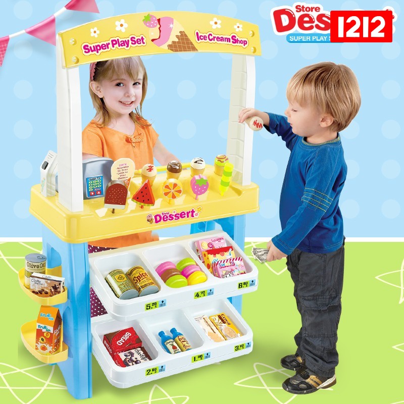 女孩兒童扮家家酒冰淇淋超市收銀機櫃臺女童3-7歲過家家玩具益智