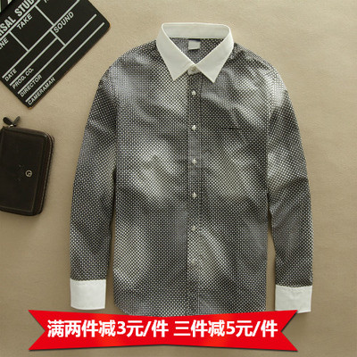 YK 报XN剪标男装 春秋纯棉长袖衬衫上衣成熟男装NC02-24原