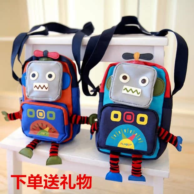 兒童包包 斜挎包 潮時尚 男童幼兒小挎包 韓國正品機器人 寶寶