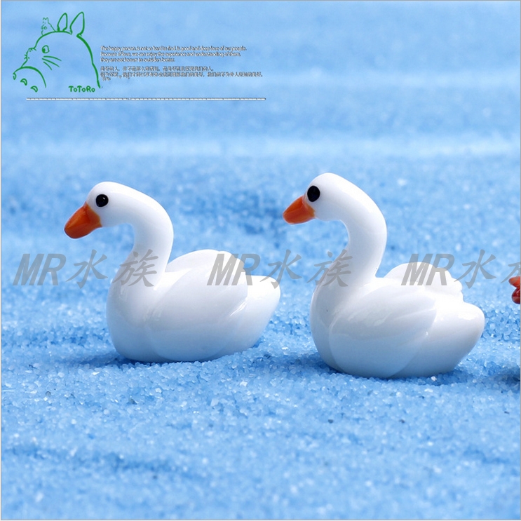 Fish Tank Aquarium Landscape Micro Landscape Decoration Doll Small White Goose Doll Creative Photography Decoration