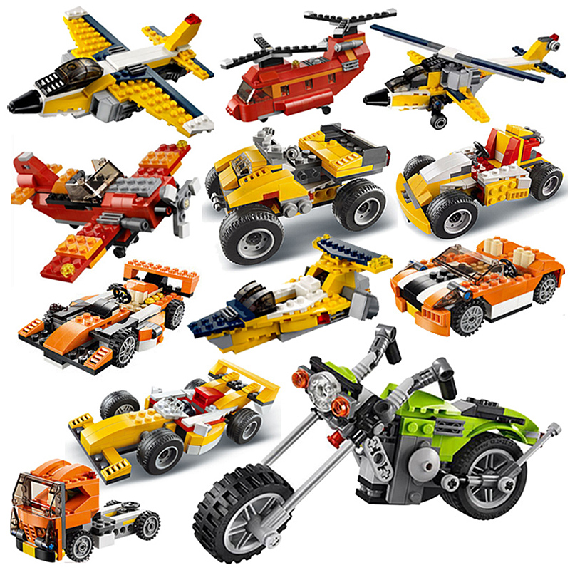 兒童玩具男孩7-9歲益智拼裝4小學生5男童6飛機拼插摩托車組裝模型