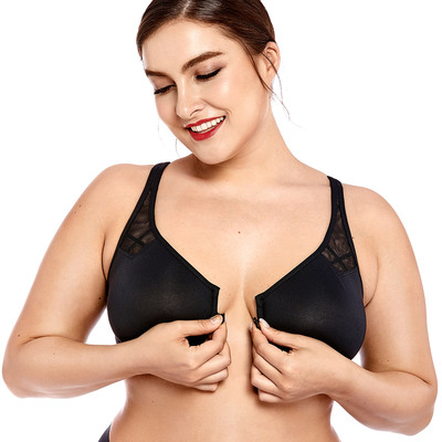 艾蓝超薄款前扣大码内衣防下垂文胸罩工背全罩杯大胸胖mm200斤夏-淘宝网