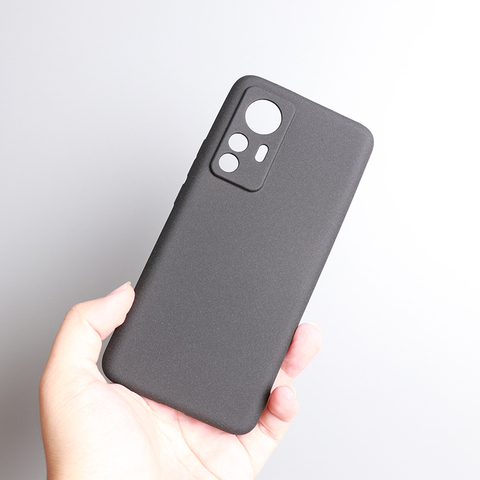 Black — Matte Anti Fingerprint Solf Silicone 12T, 12T Pro Phone Case