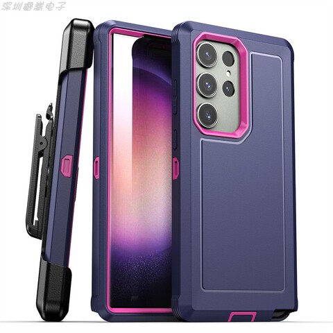 Tough Shockproof Hybrid Belt Clip 360 Degrees Full Protection S23, S23 Plus, S23 Ultra Samsung Phone Case