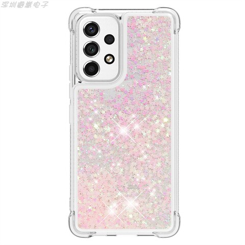 Transparent Clear Quicksand Girls Airbag Corner Protection Glitter Bling A13 5G, A23 5G, A33 5G, A53 5G, A73 5G Samsung Phone
