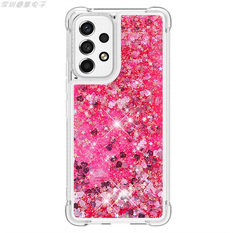 Transparent Clear Quicksand Girls Airbag Corner Protection Glitter Bling A13 5G, A23 5G, A33 5G, A53 5G, A73 5G Samsung Phone