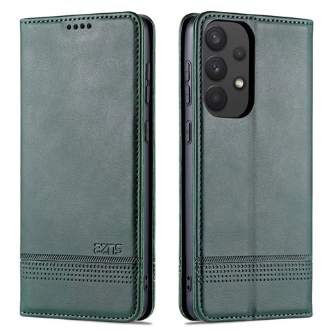 Green — Wallets Folio Flip Synthetic Leather A13 5G, A23 5G, A33 5G, A53 5G, A73 5G Samsung Phone Case