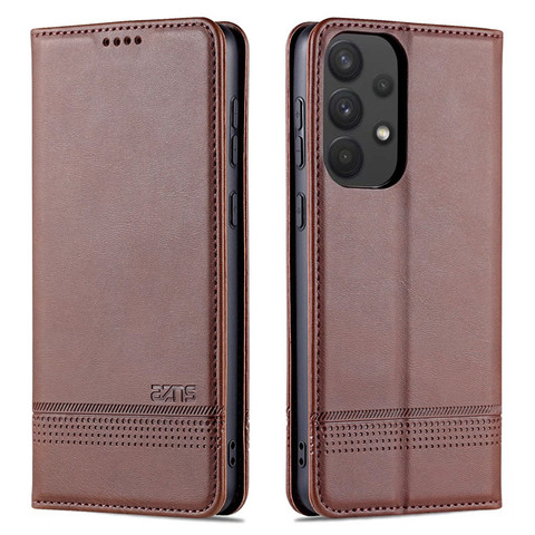 Brown — Wallets Folio Flip Synthetic Leather A13 5G, A23 5G, A33 5G, A53 5G, A73 5G Samsung Phone Case