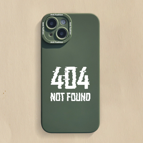 Green — 404 Not Found New Matte Silicone TPU 14, 13, 12 iPhone Case