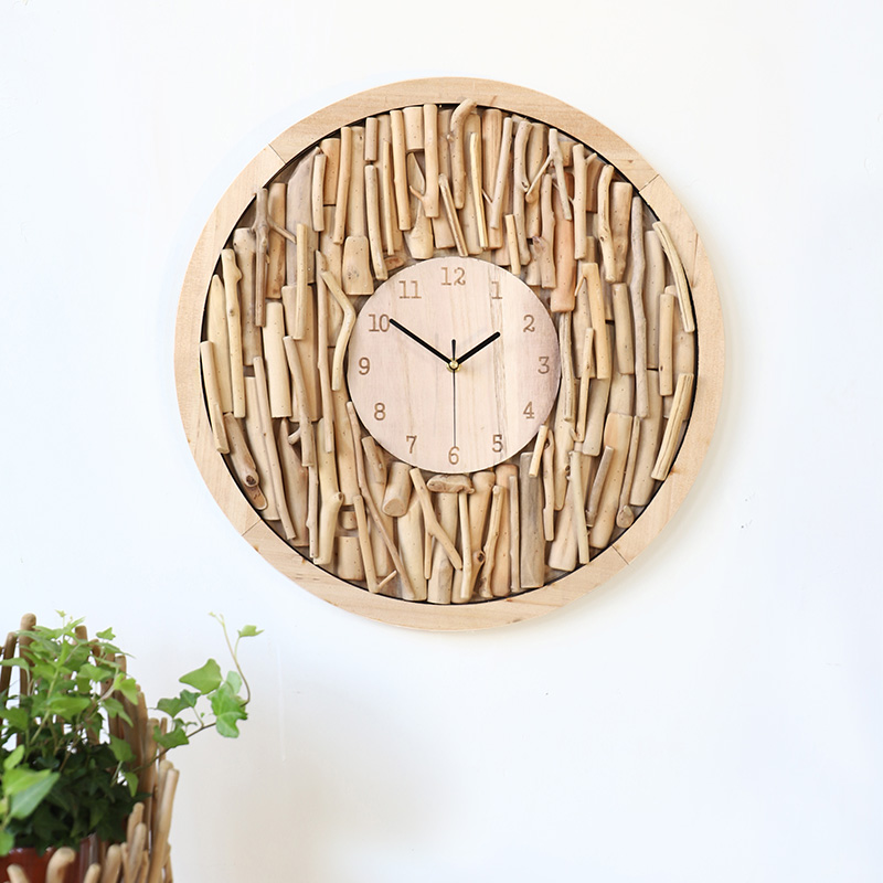 nordic solid wood wall clock living room home hanging clock decoration light luxury modern simple creative watch wall hanging mute clock