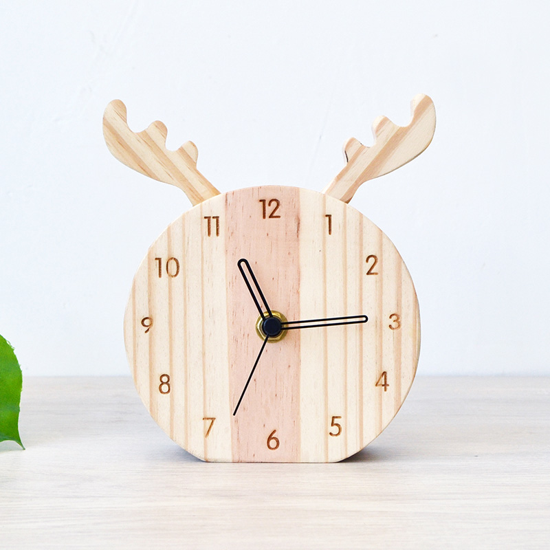 solid wood desk clock bedroom mute living room home creative desktop clock fashion personality desk clock decoration desktop clock