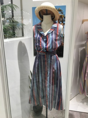 redy@ze1 18夏重磅走秀杂志款 波点+几何条纹 彩虹收腰背心