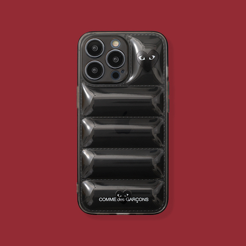 Comme Des Garcons Hearts Phone Cases Covers Transparent Clear Puffy Puffer Down Jacket Style Silicone TPU iPhone 14, iPhone 13, iPhone 12 Comme Des Garcons Hearts Phone Cases Covers Transparent Clear Puffy Puffer Down Jacket Style Silicone TPU iPhone 14, iPhone 13, iPhone 12