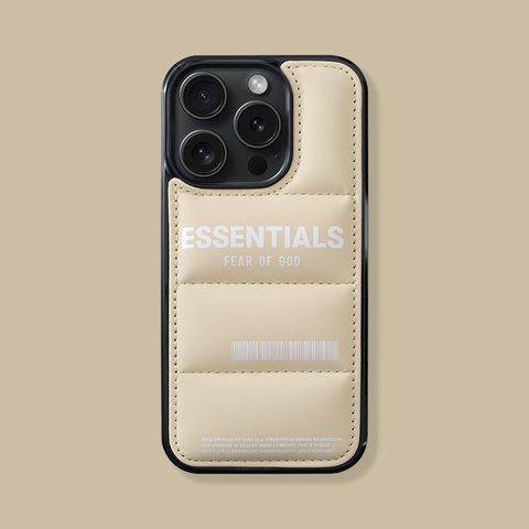 Beige — New FOG Essentials Puffy Puffer Down Jacket 15, 14, 13, 12 iPhone Case