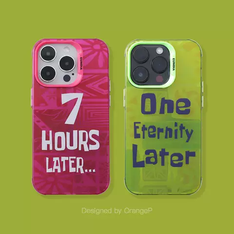 SpongeBob Fluorescent Girls New Phone Cases Covers 7 Hours Later… One Eternity Later iPhone 15, iPhone 14, iPhone 13, iPhone 12