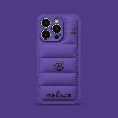 Purple — Stone Island Puffy Puffer Down Jacket New 14, 13, 12 iPhone Case