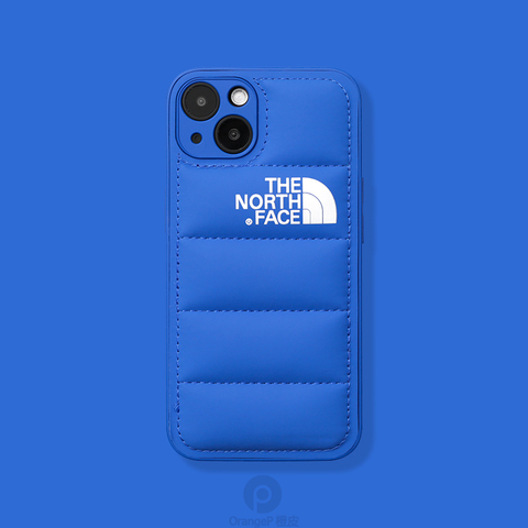 Blue — The North Face Puffy Puffer Down Jacket New IiPhone 15, 14, 13, 12 iPhone Case