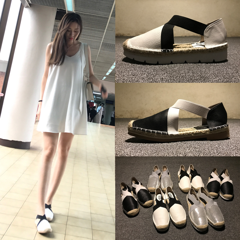 la paille de pêcheur chaussures femmes flats semelles épaisses paresseux de la pédale de l'été de 2018, le nouveau single des chaussures basses chaussures de toile occasionnels la paille de pêcheur chaussures femmes flats semelles épaisses paresseux de la pédale de l'été de 2018, le nouveau single des chaussures basses chaussures de toile occasionnels